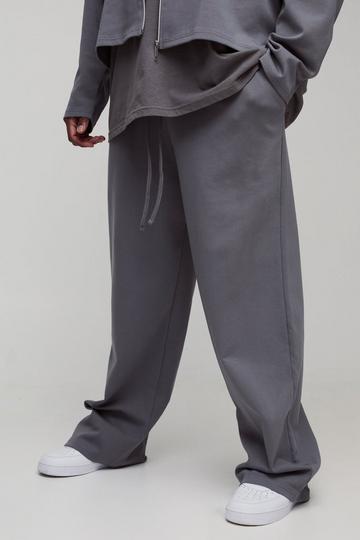 Plus Smart Interlock Relaxed Fit Trousers charcoal