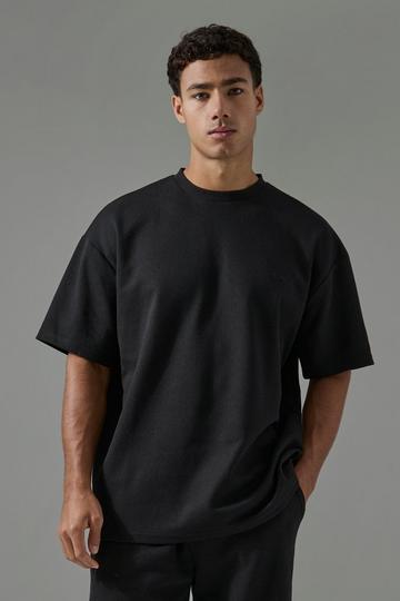 Man Sport Waffle Oversized T-shirt black