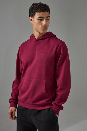 Man Sport Waffle Regular Fit Hoodie berry