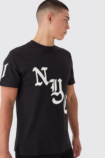 Slim NYC Print T-Shirt black