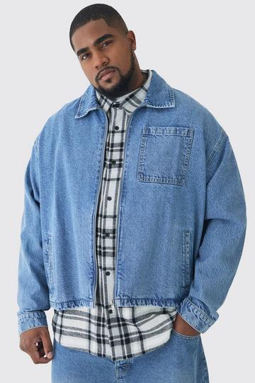 Plus Classic Denim Harrington Jacket light wash