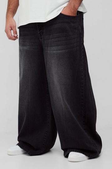 Plus Wide Leg Jeans washed black