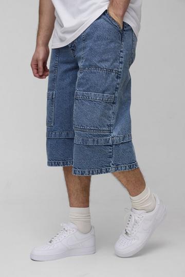 Tall Cargo Parachute Jorts mid wash