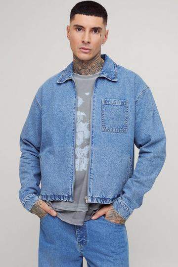 Tall - Veste Harrington classique en jean light wash