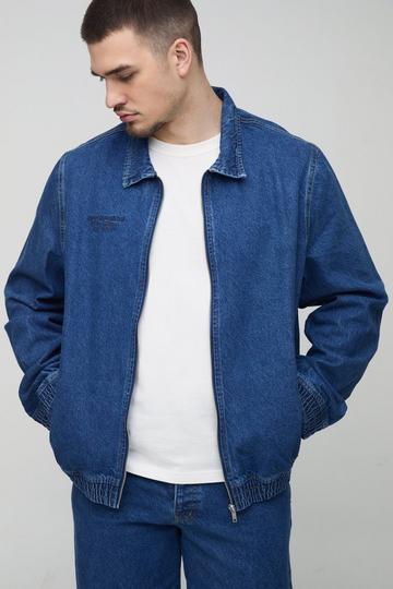 Tall Embroidered Bomber Jacket mid blue