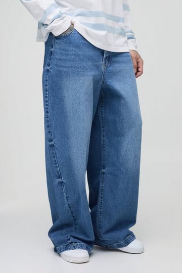 Tall Gedraaide Parachute Jeans Met Naaddetail light wash