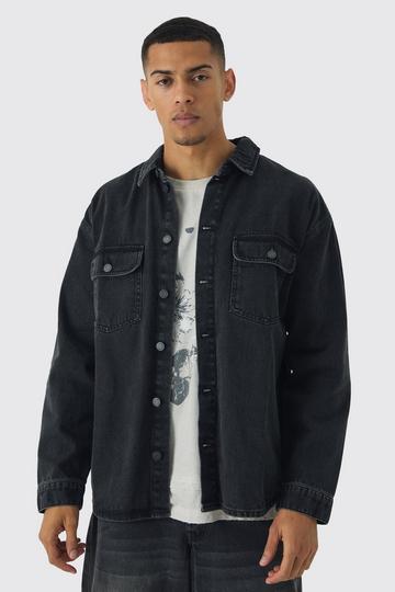 Oversized Denim Shirt washed black