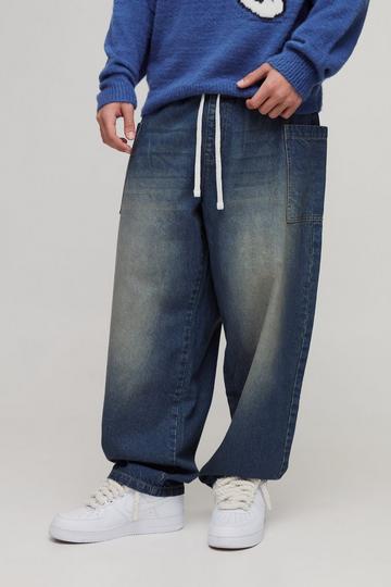 Skate Jeans Met Cargo Zakken mid wash