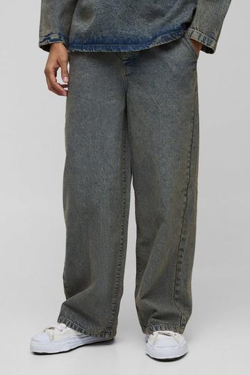 Pleated Baggy Jeans antique wash