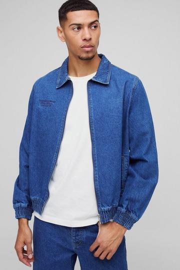 Embroidered Bomber Jacket mid blue