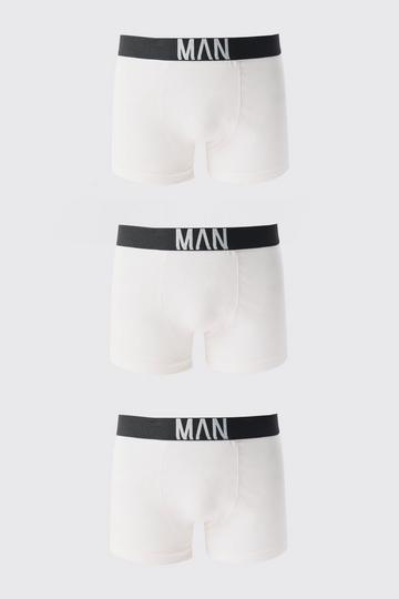 White 3 Pack MAN Trunks