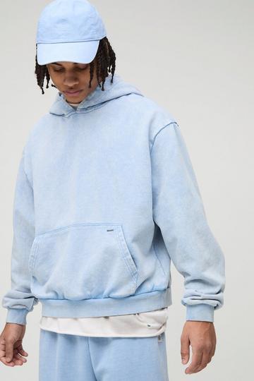 Blue Premium Heavyweight Boxy Washed Hoodie