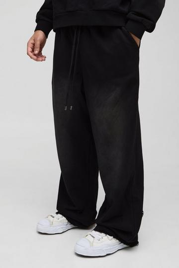 Premium Wide Leg Heavyweight Washed Joggers black