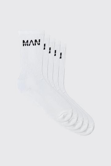 5 Pack Man Sport Socks white