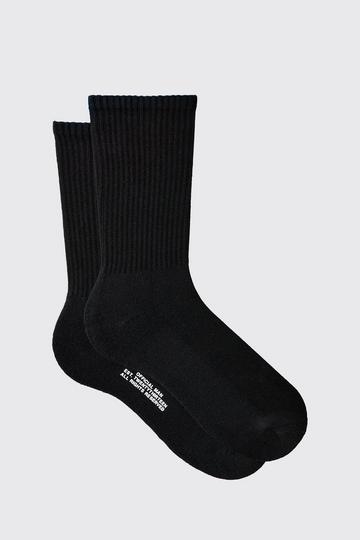 High Build Branded Sole Socks In Black black