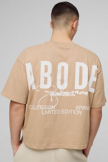 Oversized Dik Abode Boxy T-Shirt Met Print taupe