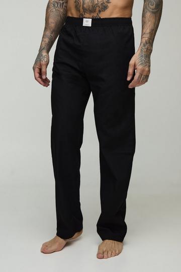 Black Tall Woven Tab Lounge Joggers in Black