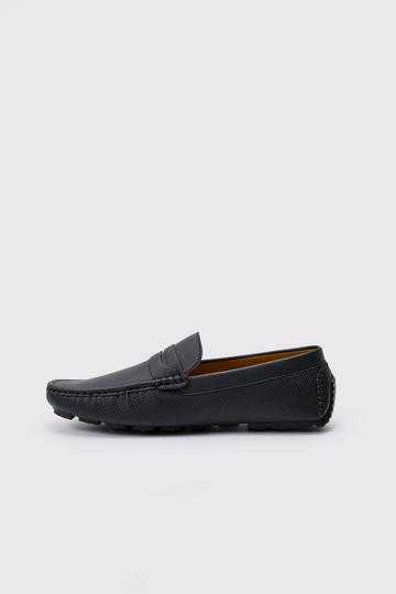 Nep Suède Loafers Met Reliëf In Zwart black