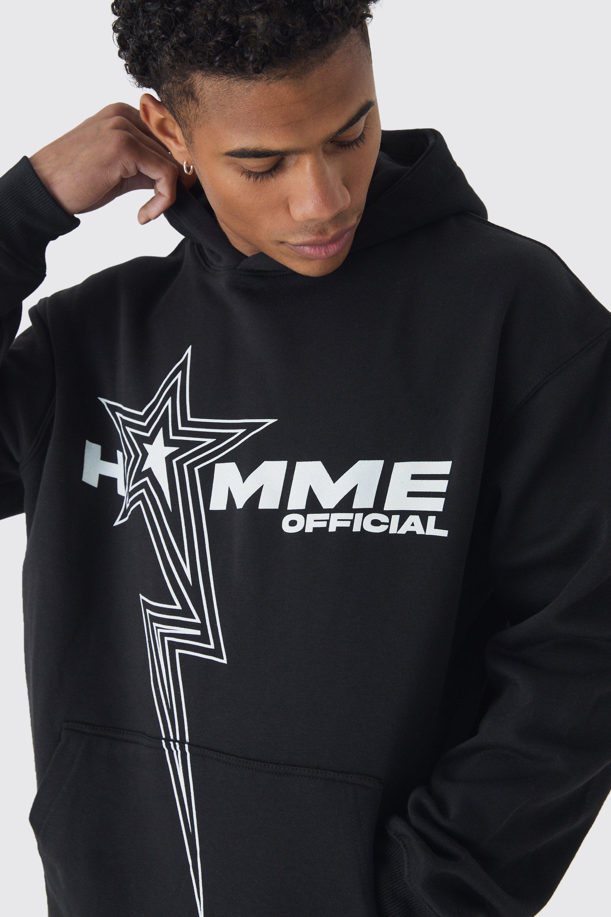 Oversized Homme Star Print Hoodie