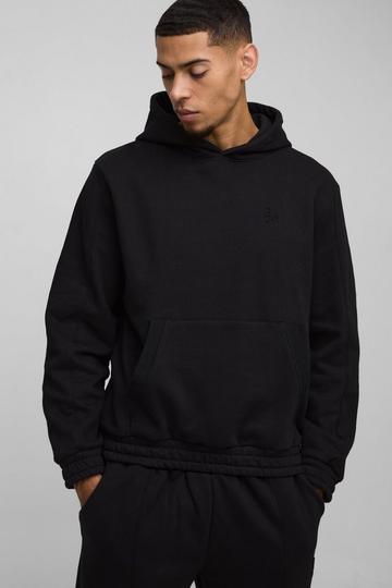 Embossed Heavyweight Hoodie black