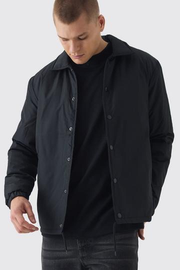 Padded Collared Coach Jacket black