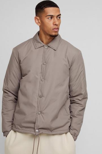 Padded Collared Coach Jacket taupe