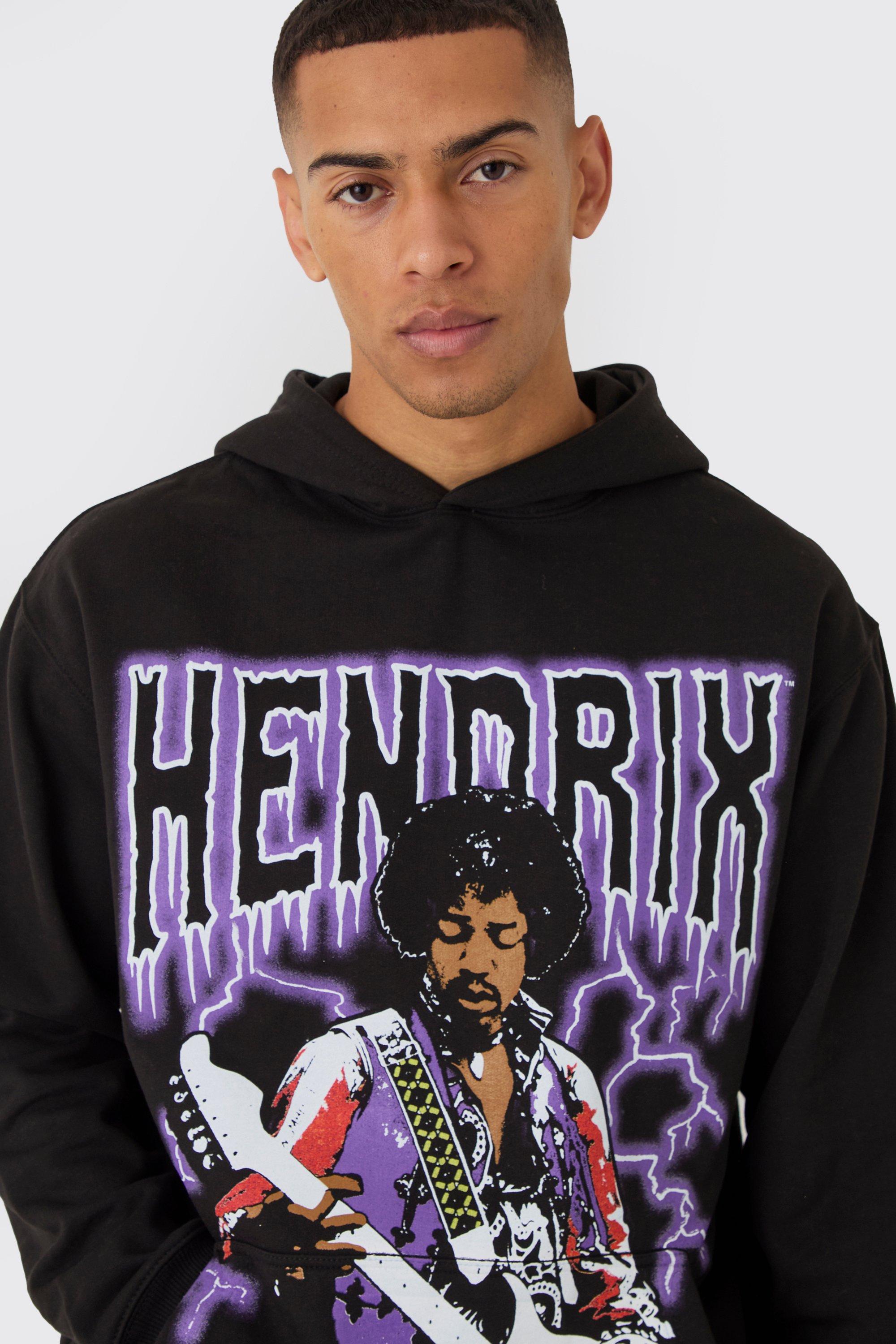 Oversized Jimi Hendrix License Print Hoodie boohoo NO