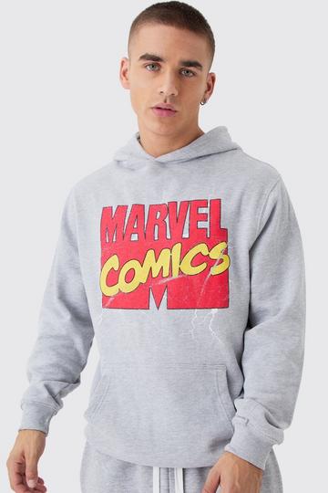 Marvel Comics License Print Hoodie grey marl