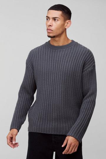 Oversized Chunky Knitted Jumper charcoal