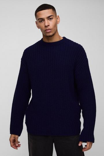 Oversized Chunky Knitted Jumper blue