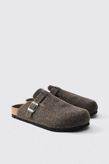 Brown Felt Mule brown