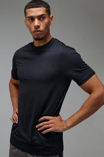 Man Active Sweat-Wicking Gym Performance T-Shirt black