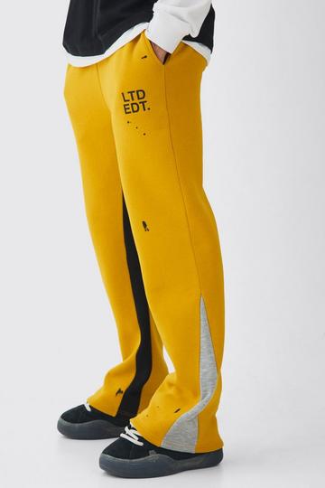 Ofcl Man Regular Fit Joggingbroek Met Verfspetters En Gusset yellow