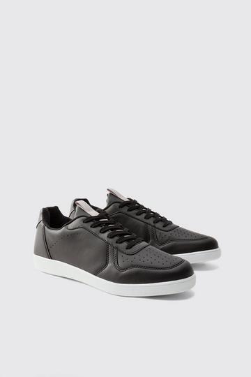 Perforated Panelled Trainers black