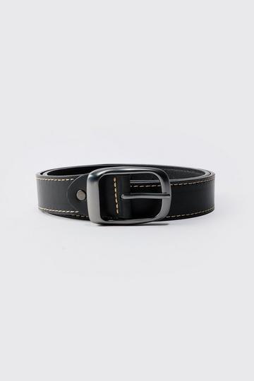 PU Riem Met Contrasterende Stiksels En Gesp black