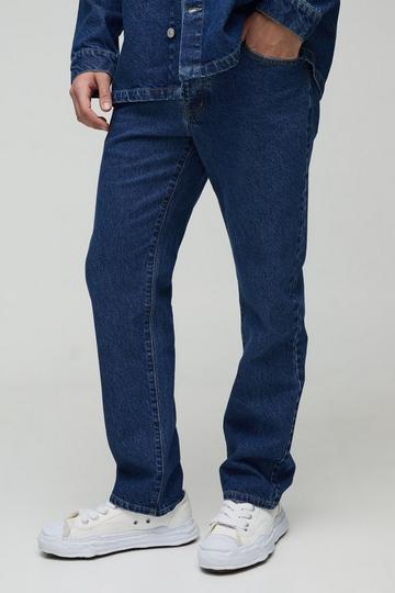 Straight Leg Back Pocket Embroidered Jeans mid blue