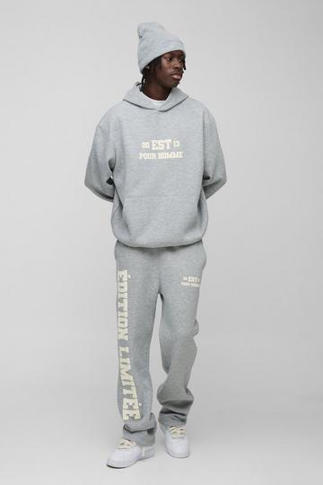 Oversized Edition Trainingspak Met Reliëf grey