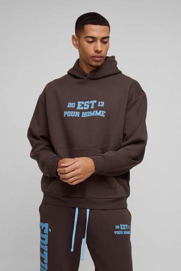 Oversized Edition Hoodie Met Reliëf chocolate