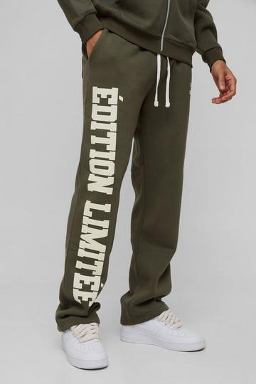 Khaki Relaxed Fit Edition Puff Print Jogger