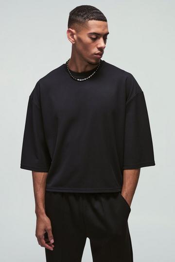 Oversized Jersey Twill Extra Boxy Half Sleeve T-shirt black