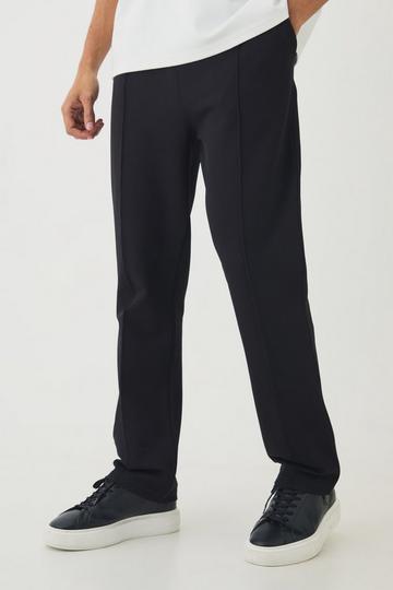 Jersey Keperstof Slim Fit Joggingbroek Met Biezen black