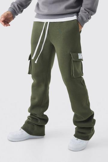 Slim Fit Super Stacked Woven Tab Cargo Jogger khaki