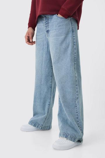 Gebleekte Blauwe Baggy Parachute Jeans light blue