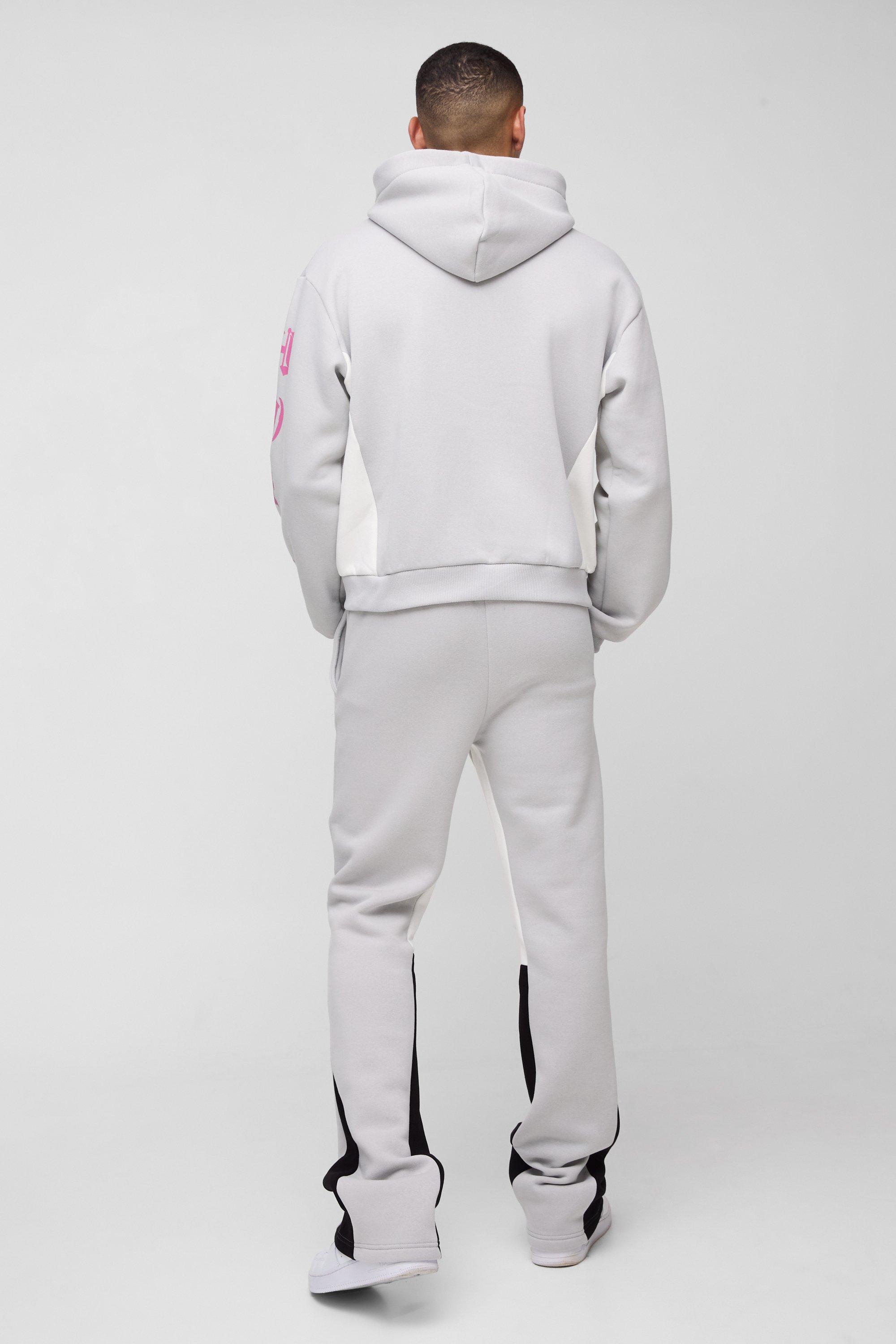 White stacked sweats sale