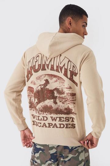 Homme Western Vest Met Capuchon En Print sand