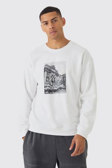 Italy Box Graphic Sweatshirt white