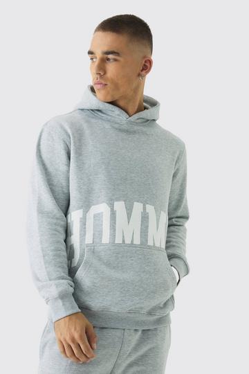 Homme Varsity Graphic Hoodie grey marl