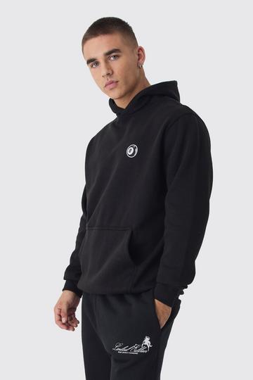 8 Ball Embroidered Hoodie black