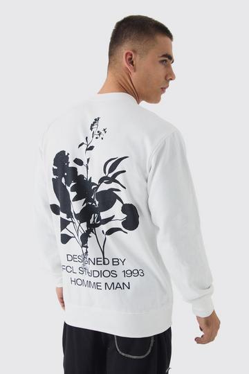 OFCL Studios Floral 3D Graphic Sweatshirt white