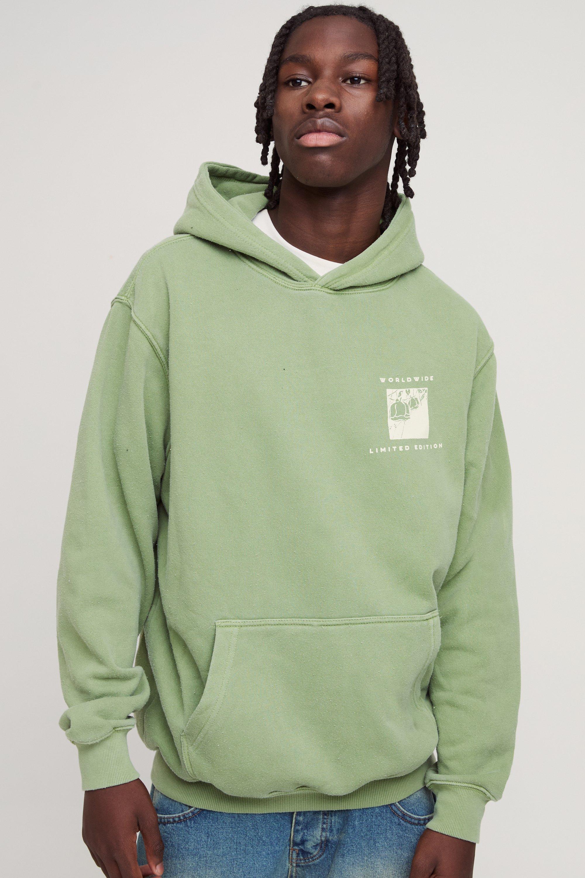 Limited Edition Botanical 3D Print Washed Hoodie
